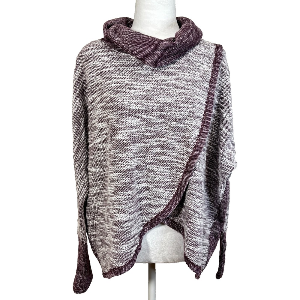 Calvin Klein Performance Wrap Sweater Purple Cowl Neck Asymmetric Active Cozy M